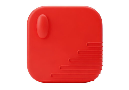 Red square bluetooth tracker device for finding lost items isolated on transparent background