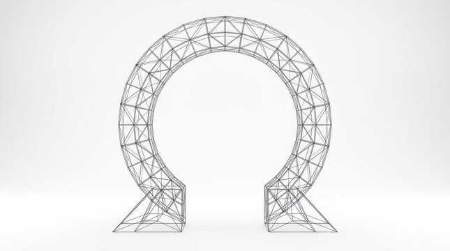 Abstract geometric circular structure wireframe construction background