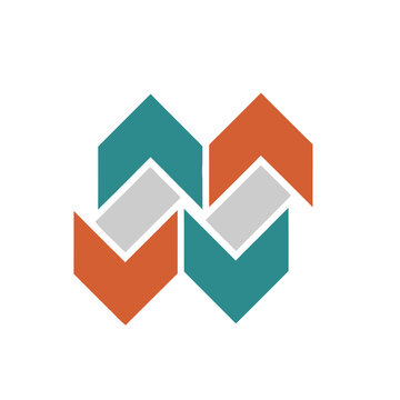 Abstract geometric shapes with arrows