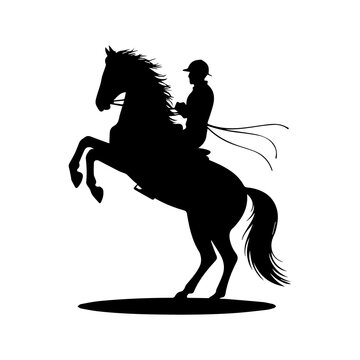 Equestrian horse rider silhouette icon illustration