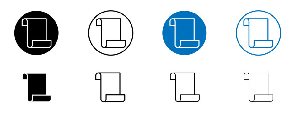 Scroll icon flat outline in black