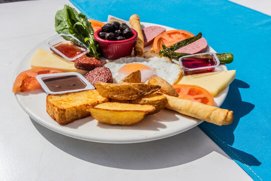 Plate of typical Turkish breakast