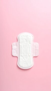Sanitary Napkin Menstrual Pad on Pink Background