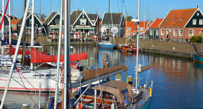 MARKEN NETHERLANDS : Harbor Marken is a former island in the Markermeer. This peninsula remains a popular seaside getaway that&rsquo;s reachable via a long causeway or a reliable fleet of ferries. 