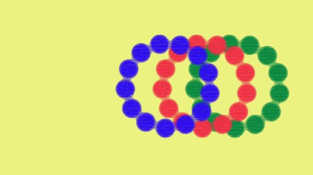 Colorful Circular Pattern on Yellow Background Animation