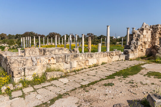 Colonnaded gymnasium in Salamis ancient city, Northern Cyprus