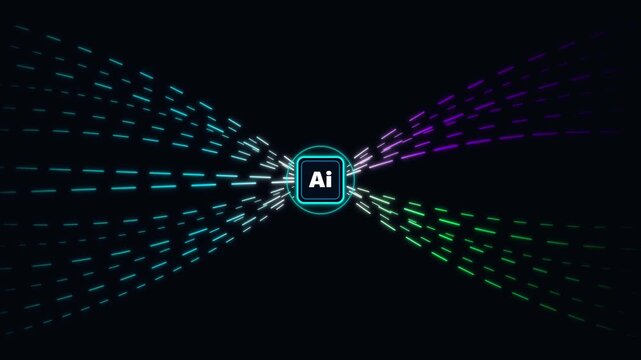 Artificial Intelligence Neural Network Data Flow Animation