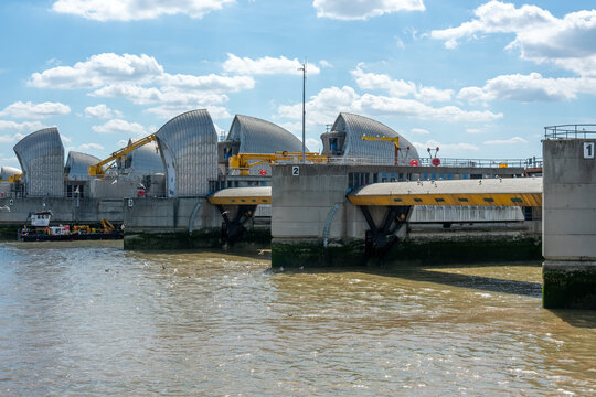 Thames Barrier Piers with Raised Gates 