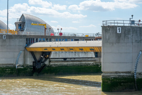 Close Up of Raised Gate at Thames Barrier 