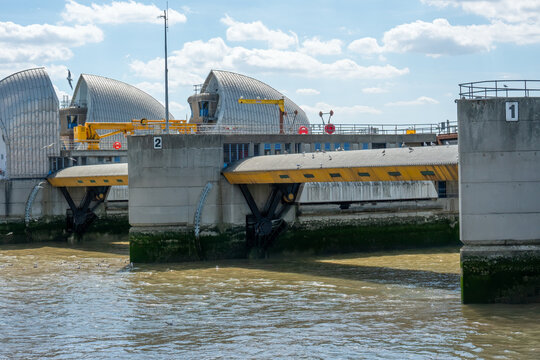 Close Up of Raised Gate at Thames Barrier 