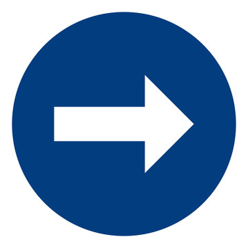 Blue Circle Icon with White Right Arrow