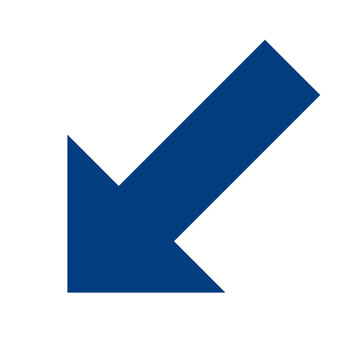 Blue Diagonal Arrow Icon, Pointing DownLeft