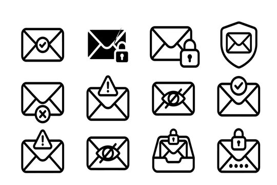 simple symbols, black, outline, email icons, email draft, message management, management, system settings, simple, icons, email, message, system, web interface, user interface, inbox tools, inbox symb