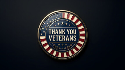 Thank you veterans metallic challenge coin with american flag and star details military tribute veterans