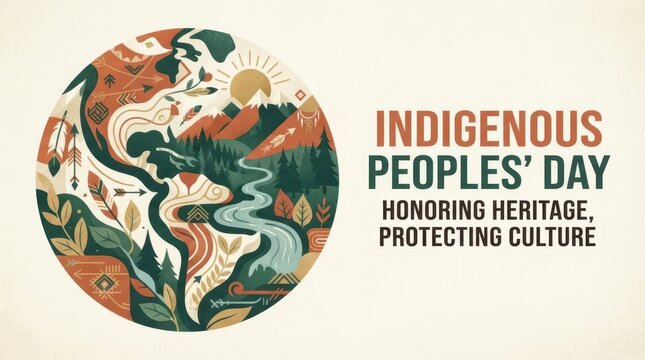 Indigenous peoples day globe illustration