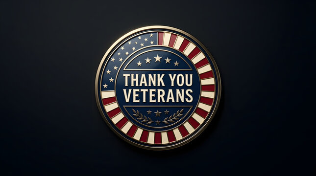 Thank you veterans metallic challenge coin with american flag and star details military tribute veterans
