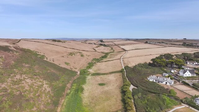 Polzeath Beach over Padstow Bay from a drone, Polzeath, Cornwall, England, Summer 2026