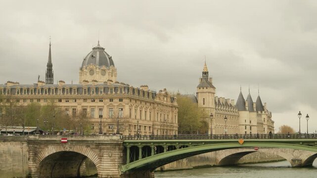 Conciergerie and Seine River in Paris, France