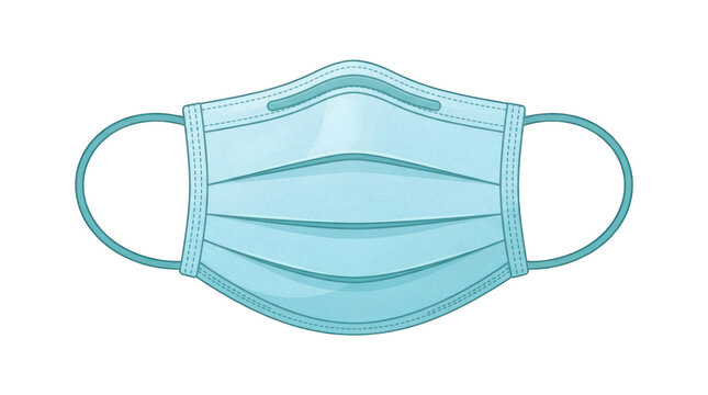 Medical face mask isolated on transparent background