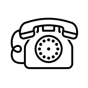 Vintage rotary telephone on clean white background with isolated copy space
