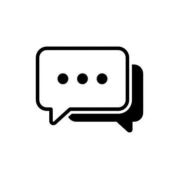 Minimalist speech bubble icon with three dots for messaging or chat interface design