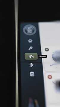 Vertical navigation highlights readable My bikes control