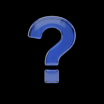 Blue Glossy Question Mark Symbol