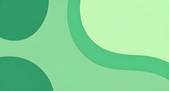 Modern Green Waves Abstract Vector Background Layered Smooth Shape Minimal Graphic Template