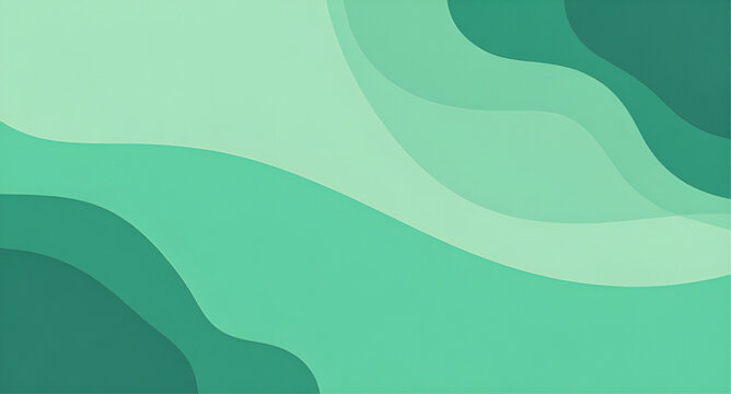 Soft Green Abstract Layered Wave Vector Backdrop Modern Fluid Paper Cut Texture Graphic Design