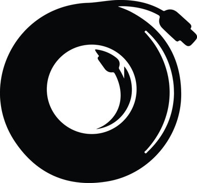 Retractable Cable Reel Vector Icon Isolated on White Background