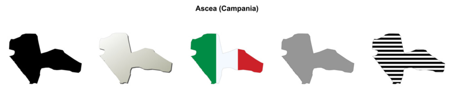 Ascea (Campania) outline map set