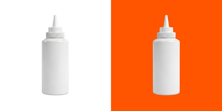 Blank White Plastic Squeeze Bottle Container for Condiments transparent png