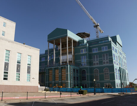 Tyler TX - October 18, 2025: New Smith County Courthouse Under Construction Located in Downtown Tyler TX