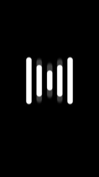 audio waveform animation with white rounded bars pulsing to speech, minimal sound wave equalizer icon for podcast, voice note or text to speech, transparent background with alpha channel