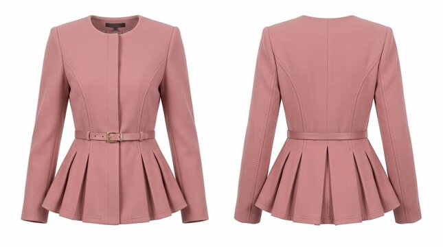 Women peplum jacket product phot&hellip; featuring tailored formal business apparel and modern fashion styling, professional studio photography on isolated clean background
