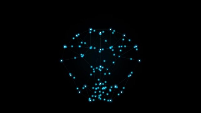 Artificial Intelligence AI Brain Neural Network Icon Animation Seamless Loop