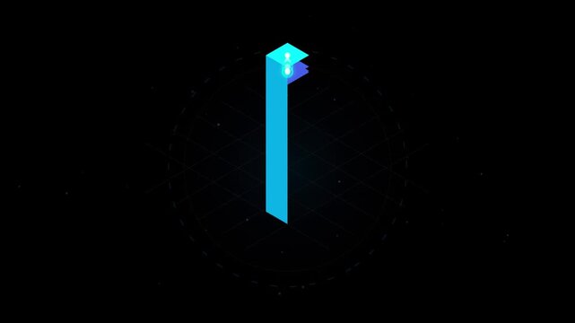 Business Growth Bar Chart Upward Arrow Icon Animation Seamless Loop