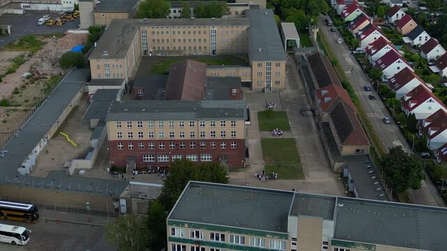prison for political persecution communist dictatorship. Nice aerial view drone