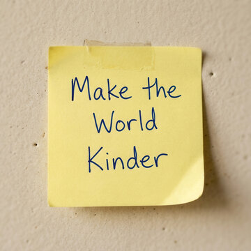 Make The World Kinder Sticky Note Message Positive Reminder