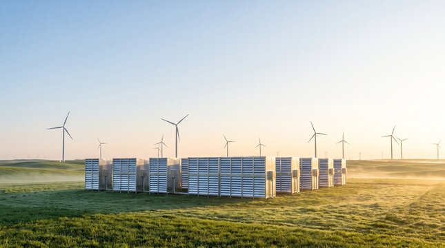 Direct air capture and carbon capture facility powered by renewable energy wind turbine system in clean technology landscape