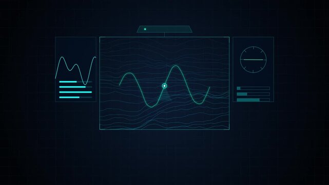 Futuristic Drone Control Interface Digital Topographic Map Navigation HUD
