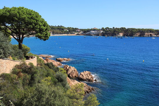 View of Mediterranean sea bay of Badia de Sant Pol near S'Agar&oacute; on Costa Brava, Catalonia, Spain