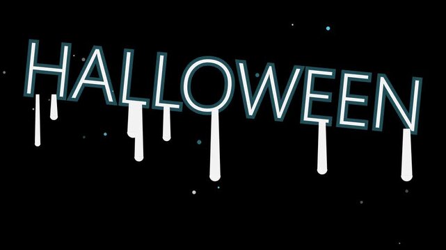 Halloween sale animation text dripping paint effect dark background motion graphic.