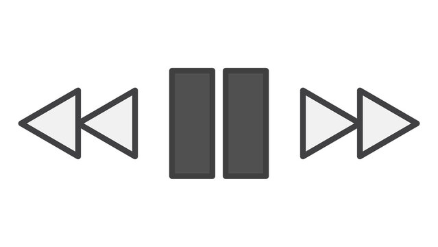 PNG digital media control buttons illustration sticker, transparent background