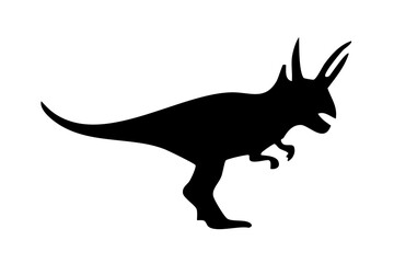 Black silhouette of a triceratops dinosaur isolated isolated on white background, Vector © Siddique