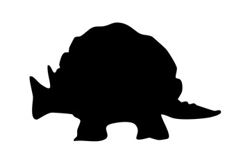Black silhouette of a triceratops dinosaur isolated on white background, Vector © Siddique