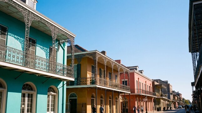 Colorful Historic Architecture in French Quarter New Orleans Louisiana