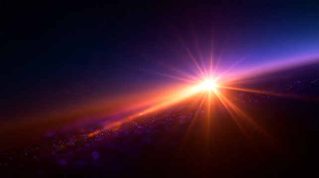 Sunrise Over Planet Horizon in Outer Space
