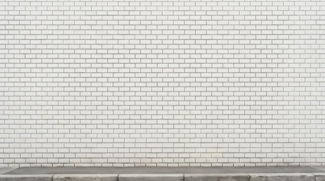 White brick wall facade exterior on an outdoor city street with soft light.
