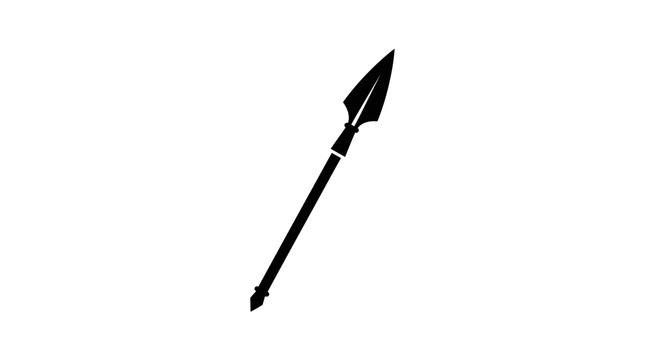 Black silhouette of a spear against a white background